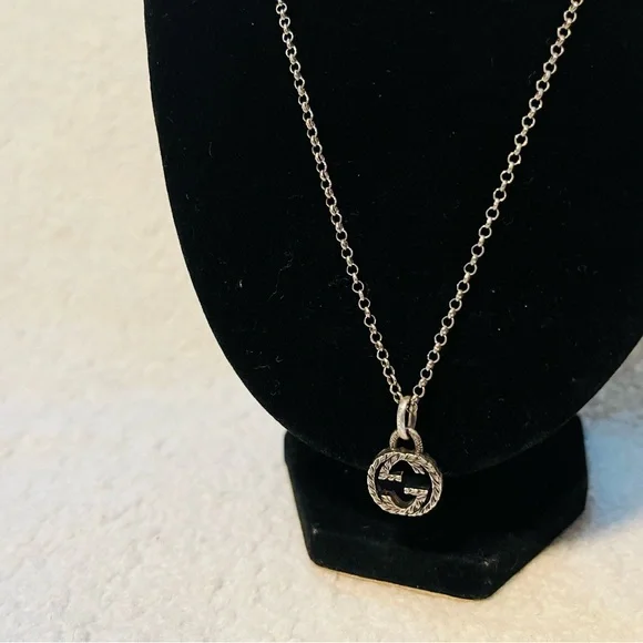 Gucci Interlocking G Arabesque 925 Silver Necklace - Picture 2 of 7